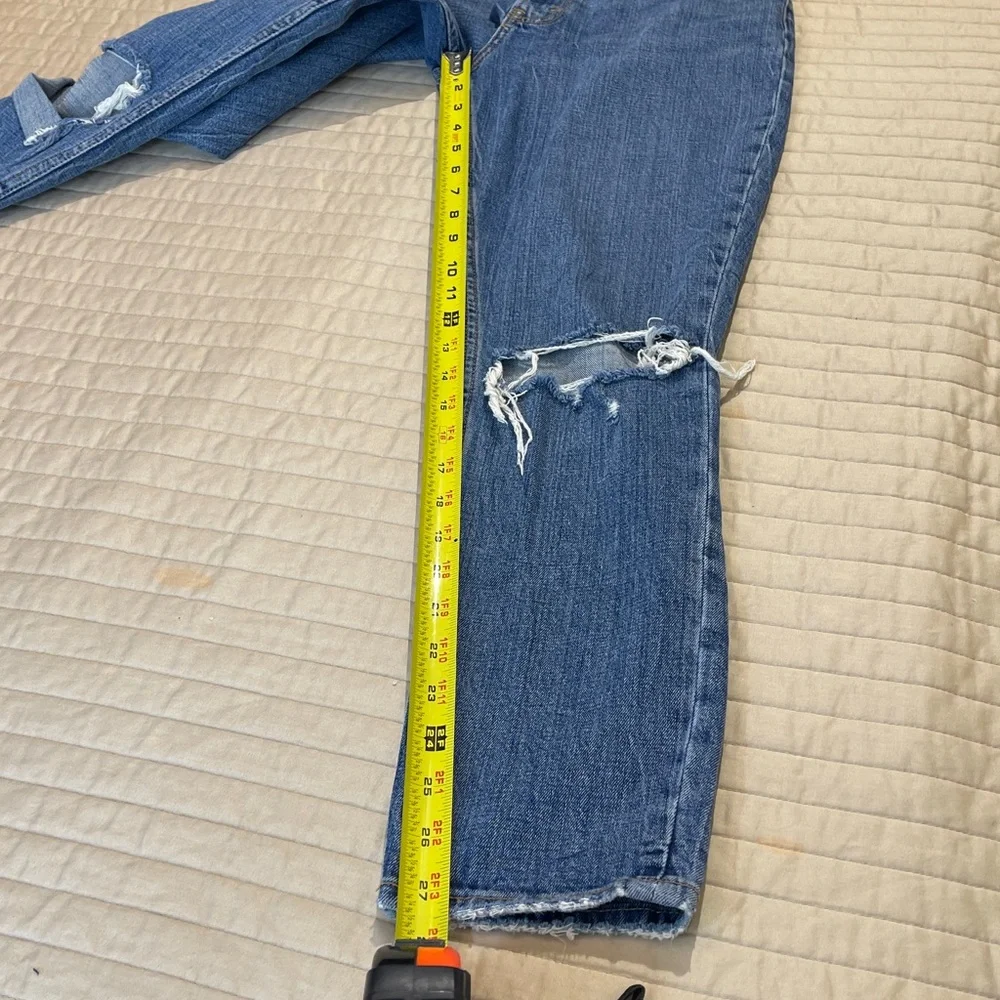 Abercrombie & Fitch THE SKINNY HIGHRISE WOMENS 27/4 R Ripped Blue Jeans